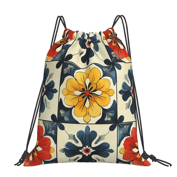 Italian Theme Pattern Large Drawstring Backpack Casual Cinch Sack Bag Backpack for Sports Hiking Travel Gym