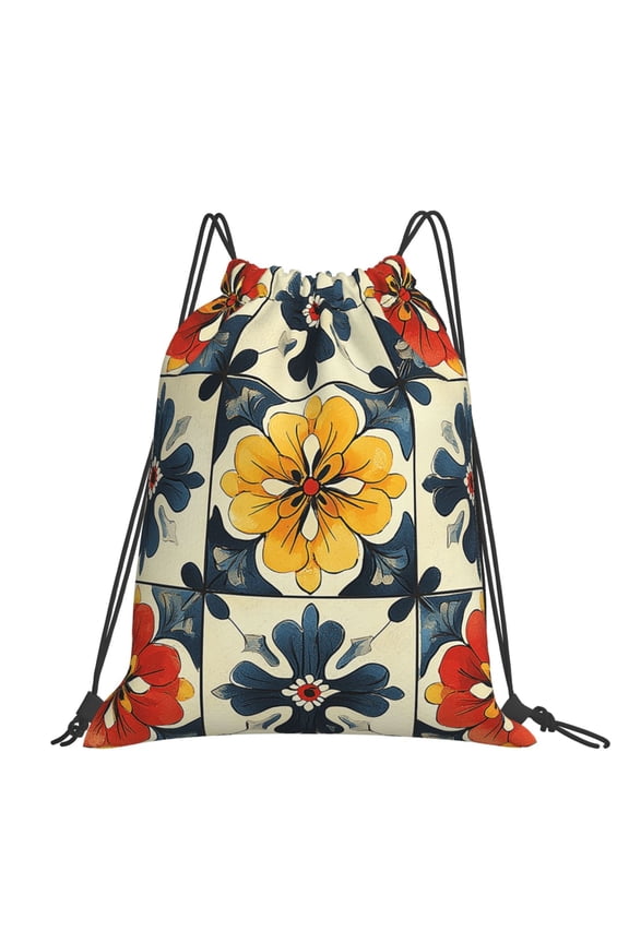 Italian Theme Pattern Large Drawstring Backpack Casual Cinch Sack Bag Backpack for Sports Hiking Travel Gym