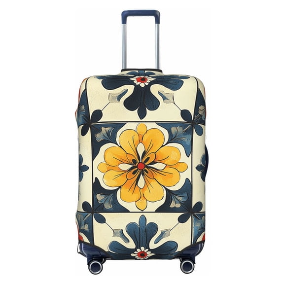 Italian Theme Pattern Travel Luggage Cover Suitcase Protector Fit for 18-21 Inch Baggage