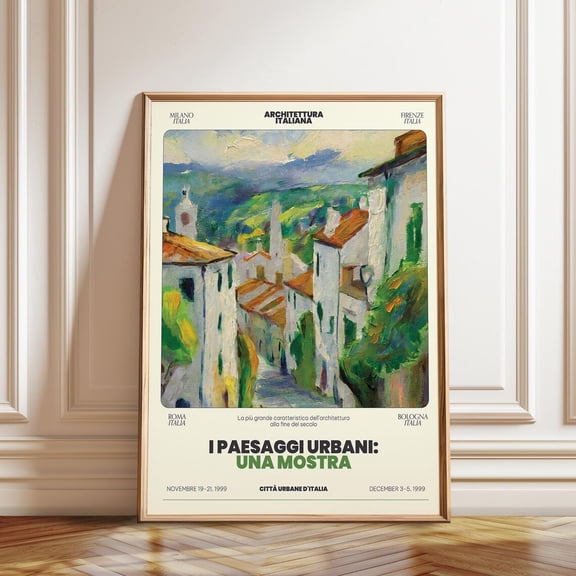 Italian Urban Landscape Exhibition Architectural Wall Art, Unframed Paper Poster 8x10in
