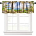 thumbnail image 1 of Italian Valance Curtain Old Stone Arch View The Sea Balcony Fresco Garden Plants Art Windows Short Curtain Valances for Kitchen Living Room Farmhouse Decor with Rod Pocket, One Panel 54X18 Inches, 1 of 6