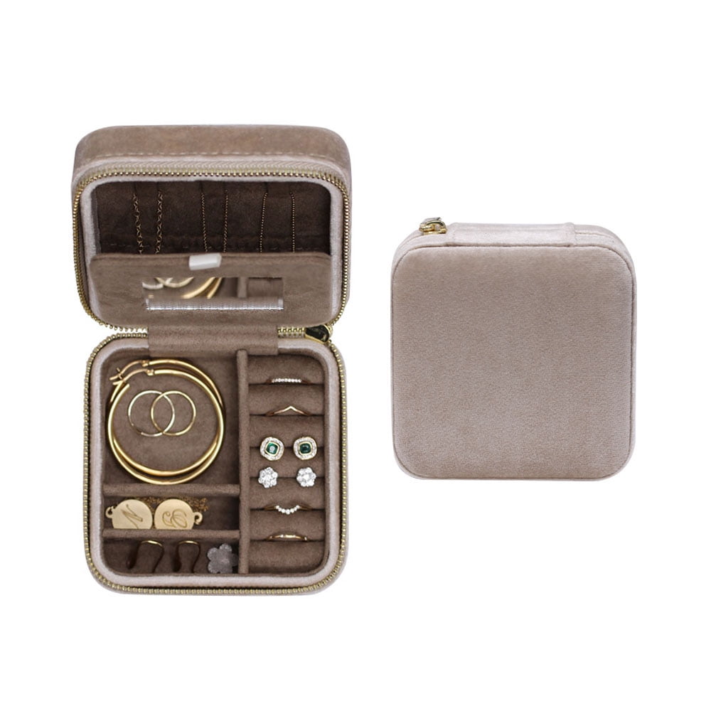 Italian Velvet Travel Jewelry Box Portable Jewelry Organizer for Rings
