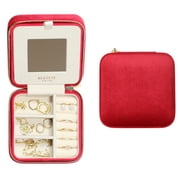 BLUTETE Italian Velvet Travel Jewelry Box Portable Jewelry Organizer for Rings, Necklaces, Earrings, Bracelets Perfect Gifts for Women Girls