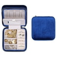 thumbnail image 1 of Italian Velvet Travel Jewelry Box Portable Jewelry Organizer for Rings, Necklaces, Earrings, Bracelets Perfect Gifts for Women Girls, 1 of 7