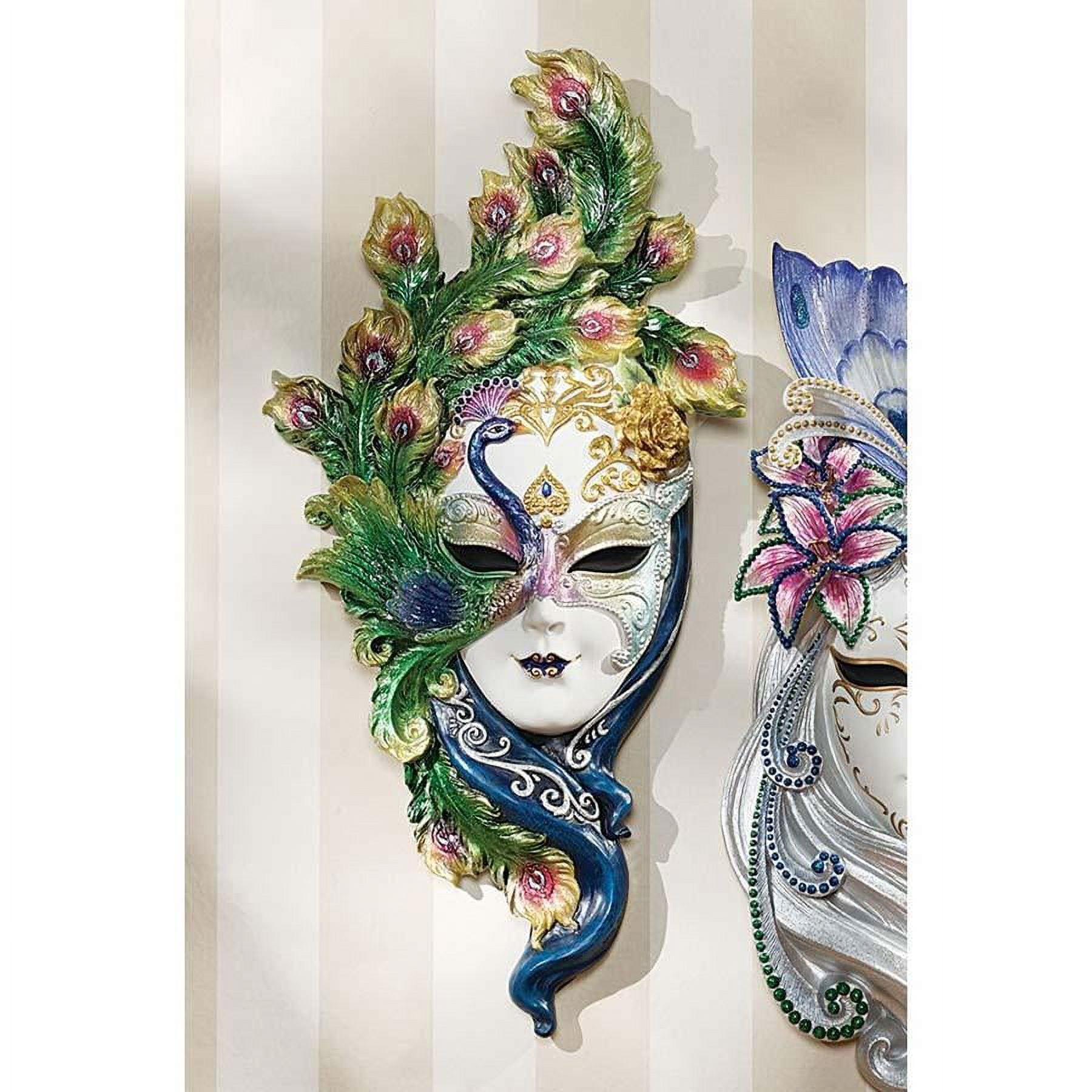 Italian Venetian Peacock Carnival Feather Masks of Venice Wall Sculpture by  Xoticbrands - Veronese - Walmart.com, image size:1800x1800