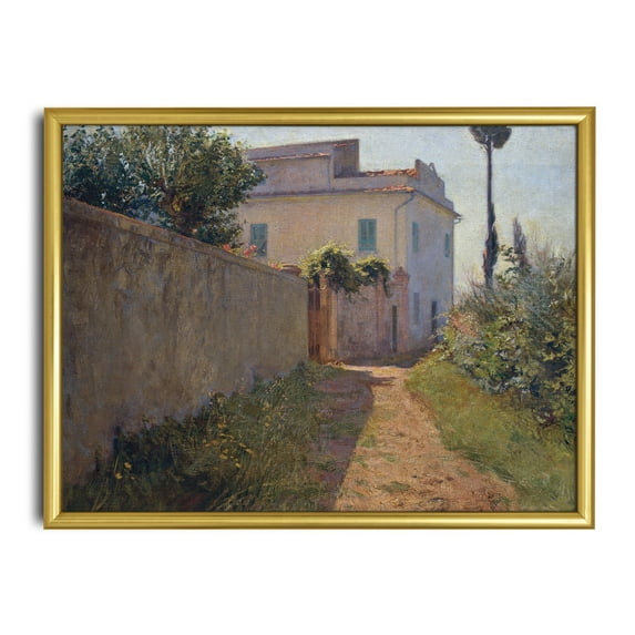Italian Villa Poster Vintage Mediterranean Landscape Home Decor, 12x18 UNFRAMED