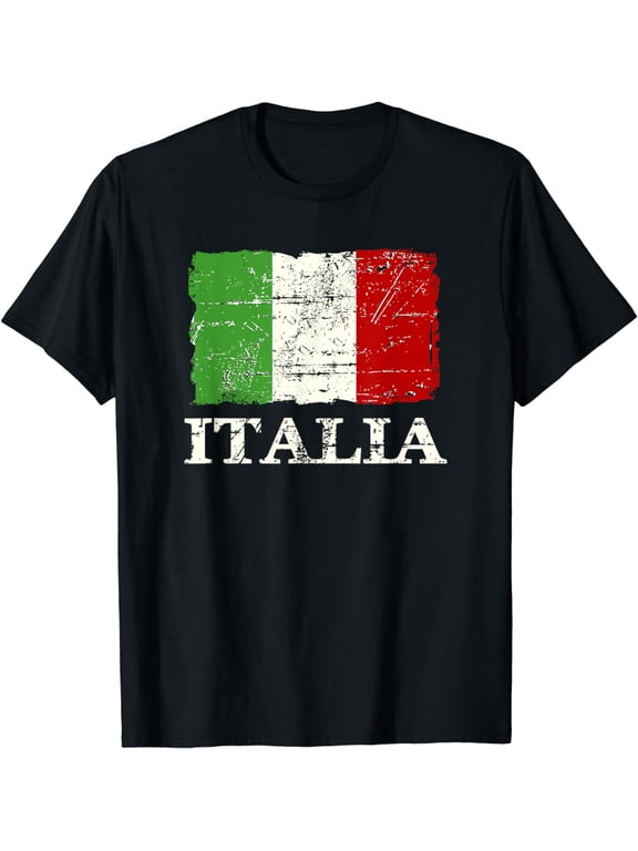 Italian Vintage Flag T-Shirt Italy Retro Banner Ensign