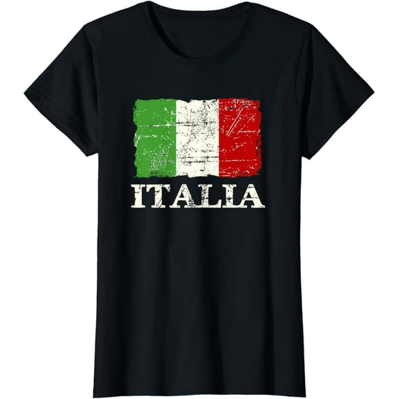 Italian Vintage Flag T-Shirt Italy Retro Banner Ensign