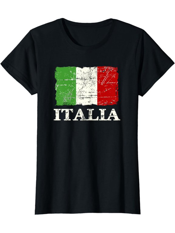 Italian Vintage Flag T-Shirt Italy Retro Banner Ensign