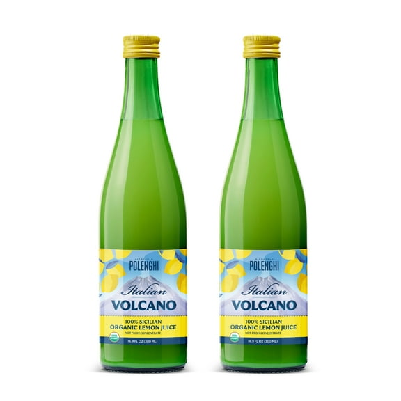 Italian Volcano Organic Lemon Juice, 500ml (Pack of 2)