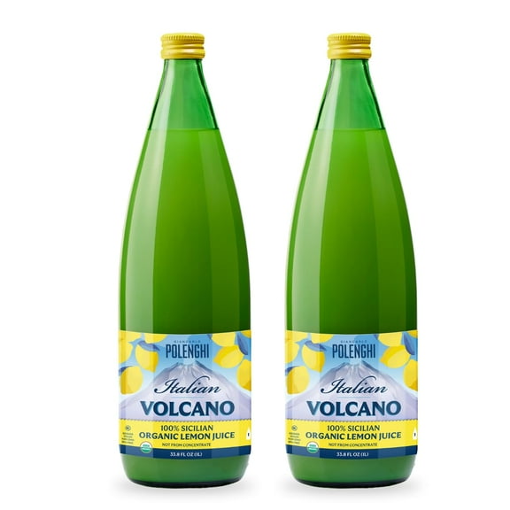 Italian Volcano USDA Organic Lemon Juice 1 Liter Bottle - 2 Pack