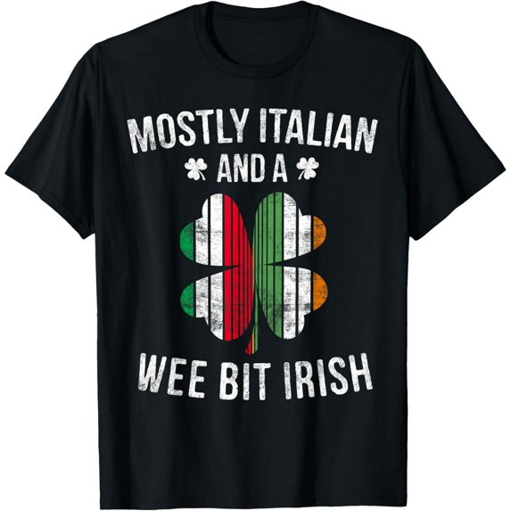 Italian Wee Bit Irish T-Shirt Italy Patrick Day Gifts T-Shirt