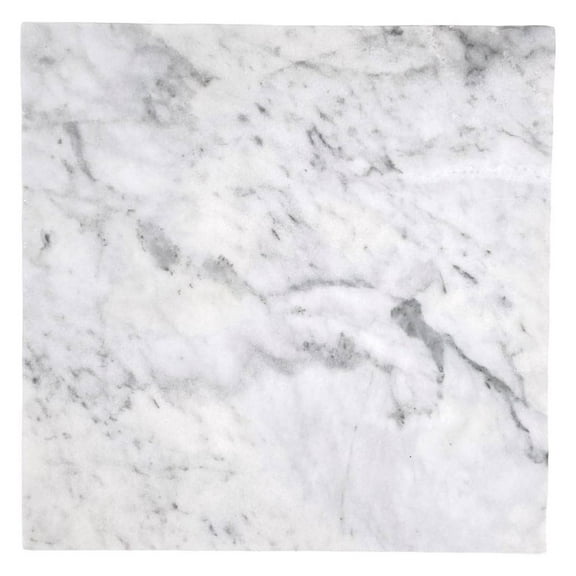 Italian White Carrara Marble Tile  12 x 12 Inch Polished Natural Stone for Wall and Floor Applications  Bathroom, Kitchen, Shower  Box of Tiles