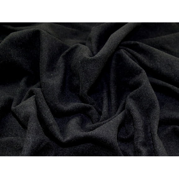 Italian Wool Coat Weight Dress Fabric Black & Charcoal - per yard