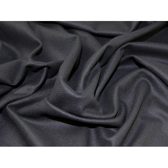 Italian Wool Coat Weight Dress Fabric Black - per yard