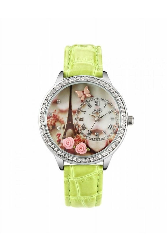 Italian Wrist Watch for Women by Didofa: 3D Original Fashion Watch Green
