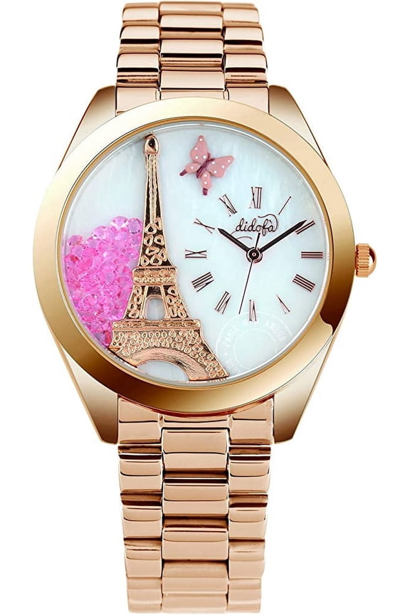 Italian Wrist Watch for Women by Didofa: 3D Original Fashion Watch, Rose Gold