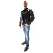 Italian handmade Men genuine Lambskin real leather jacket Coat