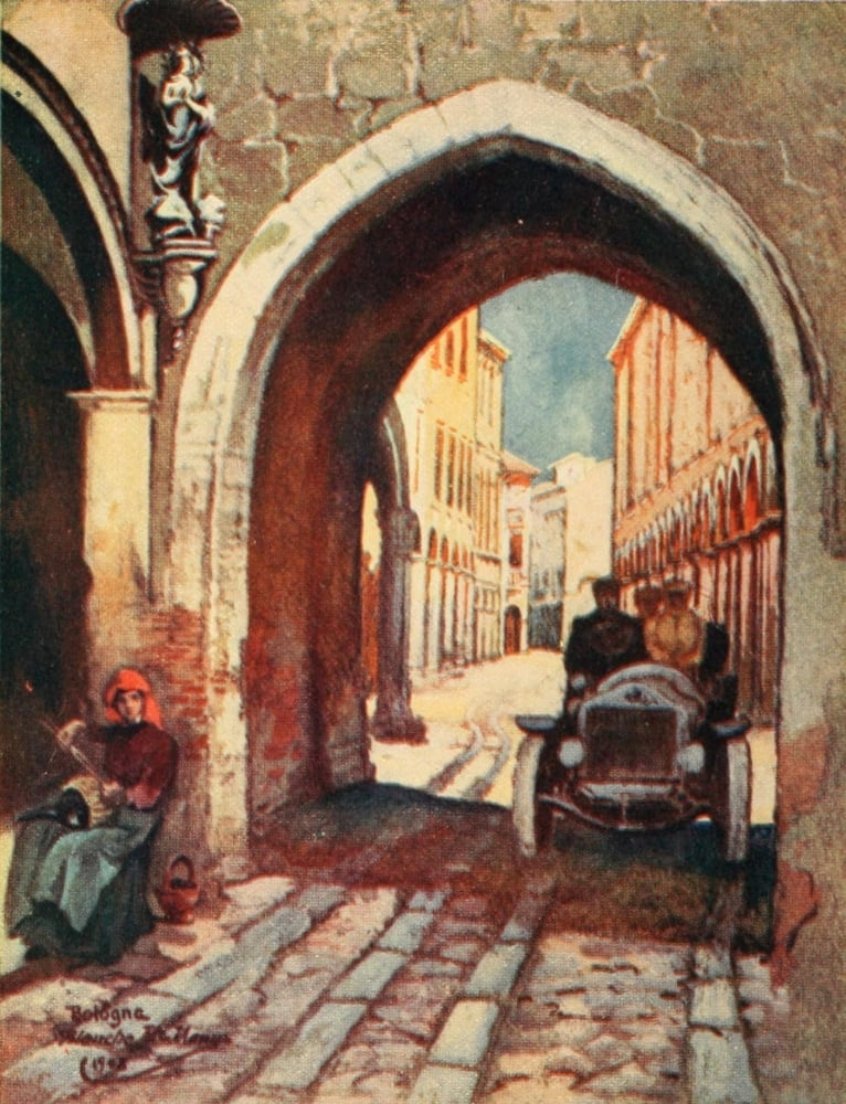 Italian highways and byways from a motor car 1909 In Bologna Canvas Art - Blanche McManus (24 x 36)