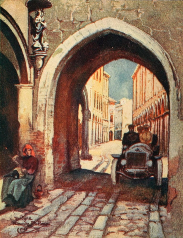 Italian highways and byways from a motor car 1909 In Bologna Canvas Art - Blanche McManus (24 x 36)