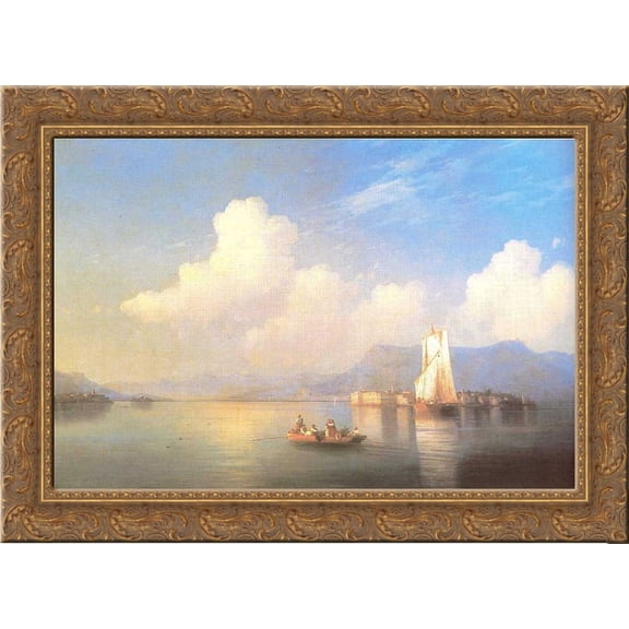 Italian landscape 24x20 Gold Ornate Wood Framed Canvas Art by Aivazovsky, Ivan