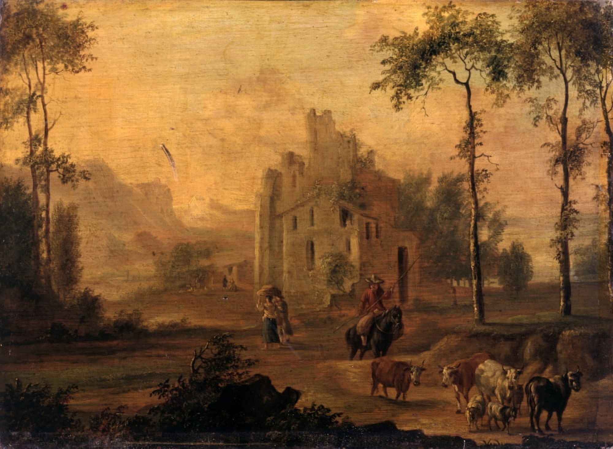 Italianate Landscape With Herd Canvas Art - (24 x 18)
