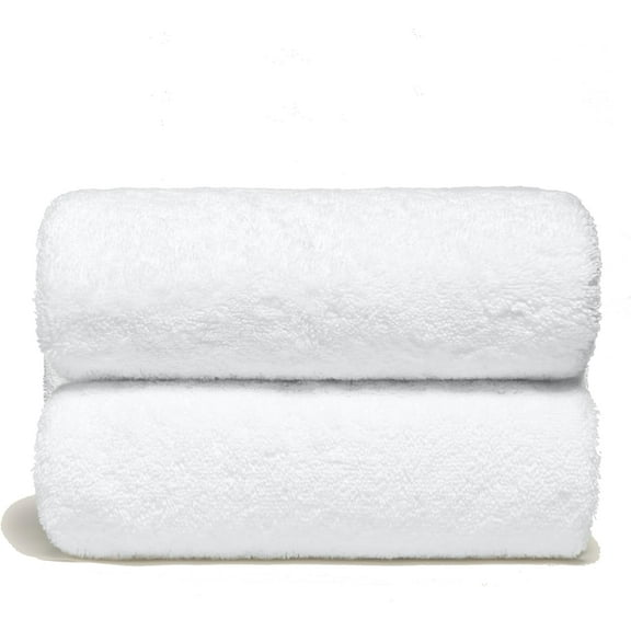 Italic Ultraplush Australian Cotton Bath Sheets - Set of 2 Luxury Extra Large Heavy Duty Bath Sheets, 800GSM Plush and Absorbent, 100% Cotton Sheets for Hotels, Bath, Gym & Spa (White)