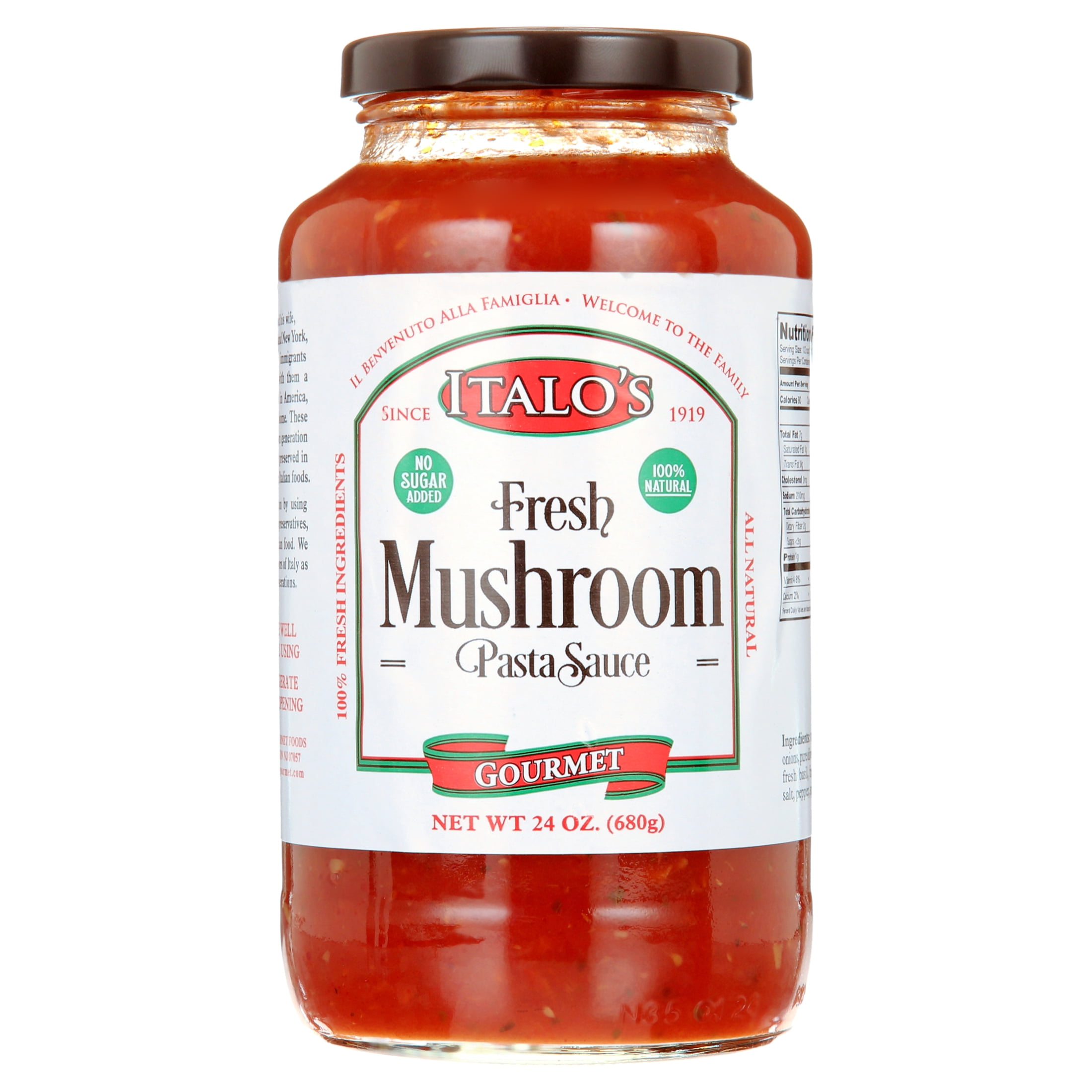 Italo's Keto & Paleo Friendly Tomato Sauce for Pasta, No Sugar Added, Low Carb, Low Sodium, Non GMO, Real Italian, Fresh Mushroom Tomato Sauce