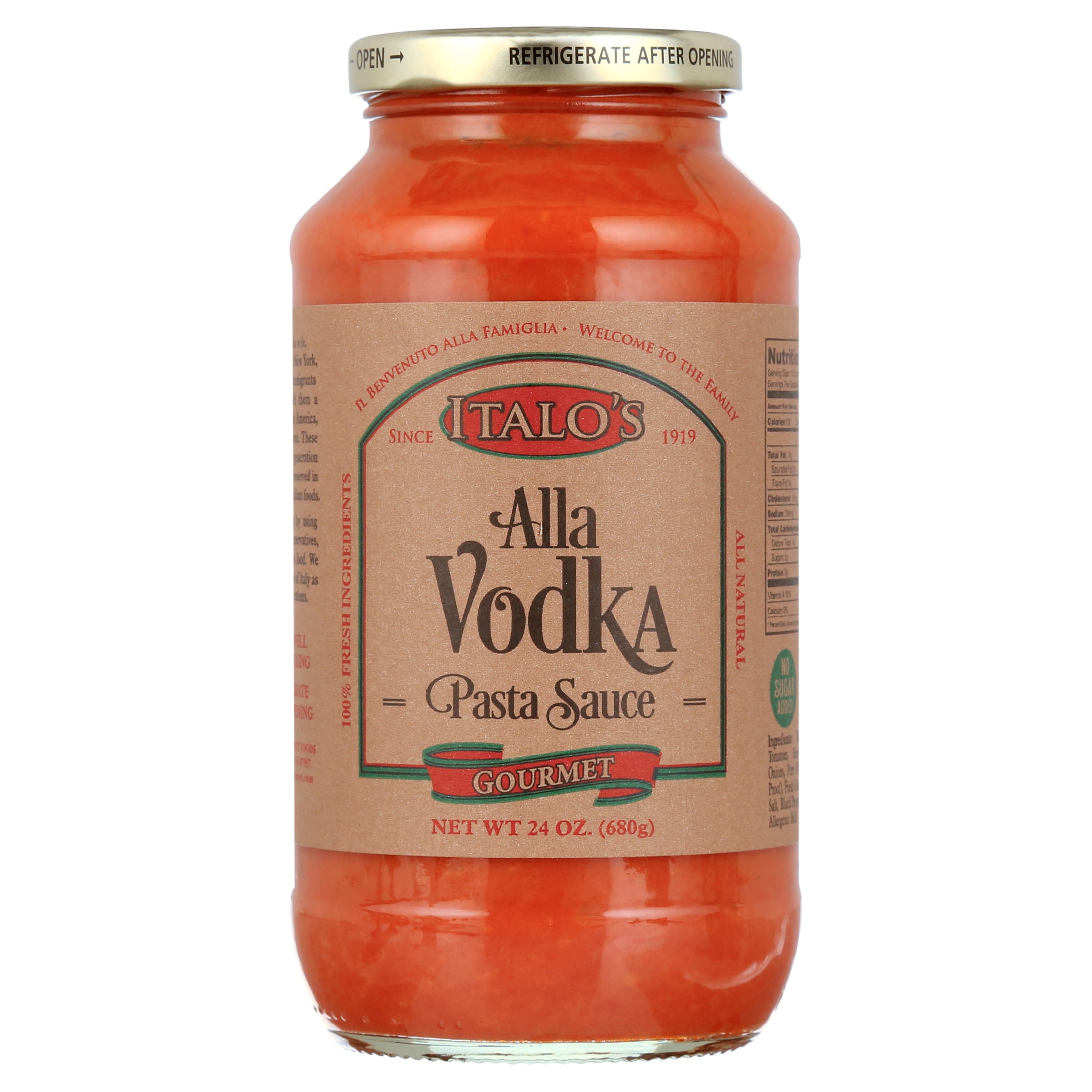 Italo's Tomato Sauce, Pasta Sauce, Keto & Paleo Friendly, Real Italian, Alla Vodka Tomato Sauce, All Natural, Low Carb, Low Sodium, No Added Sugar, Low Sugar