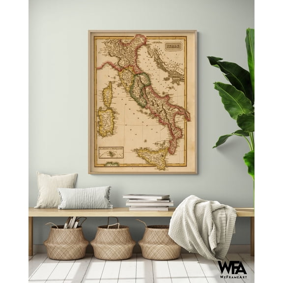 Italy 1817 by Vintage Maps, Italian Map Print, Antique Map Of Italy, European Map Print, Old Continent Wall Art, Italian Store Decor