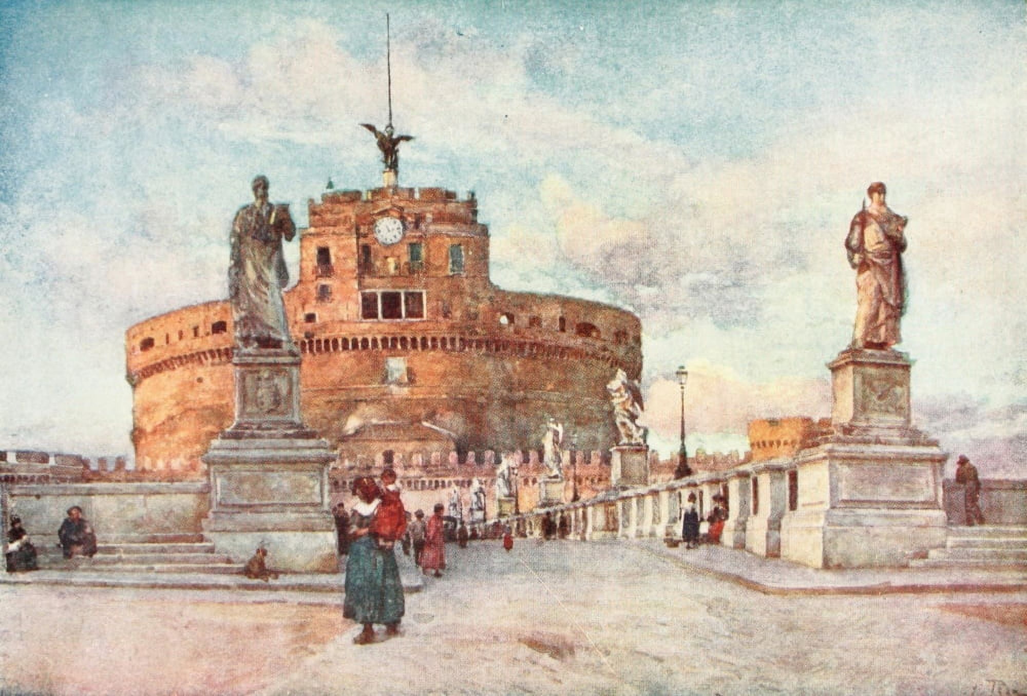 Italy 1907 Hadrians Tomb The Castle of S Angelo Rome Canvas Art - Unknown (18 x 24)