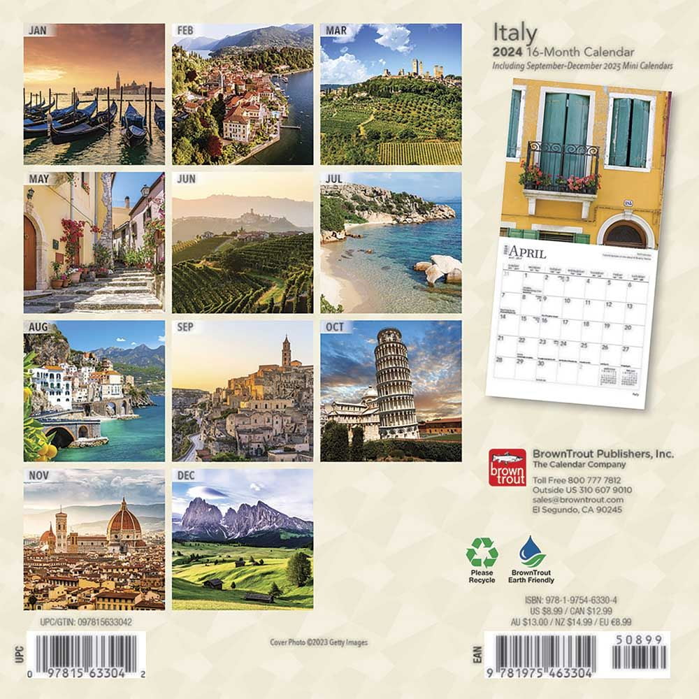 Italy 2024 Mini 7x7 (Calendar) Walmart com Italy 2024 Mini 7x7 (Calendar) Walmart com