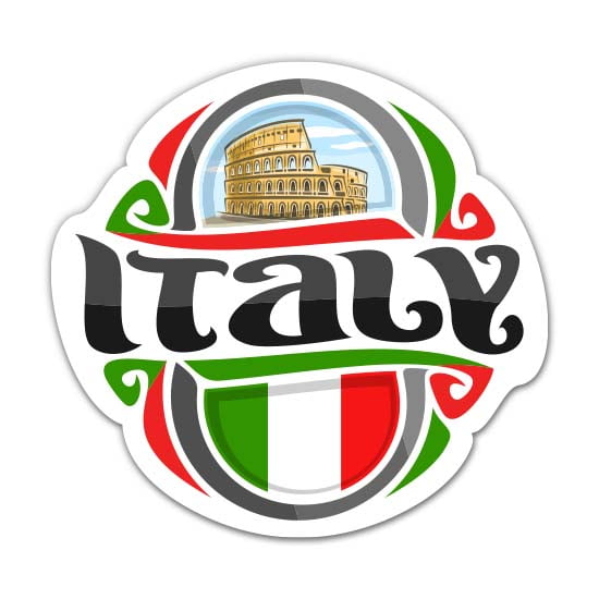 Italy - 3" Vinyl Sticker - For Car Laptop Water Bottle Phone - Waterproof Decal