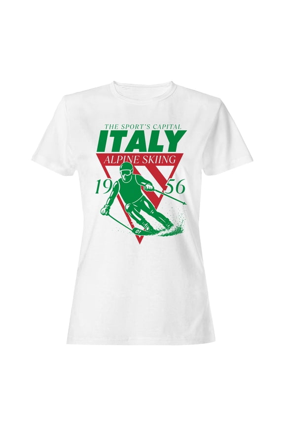 Italy Alpine Skiing 1956 Design Women's T-shirt