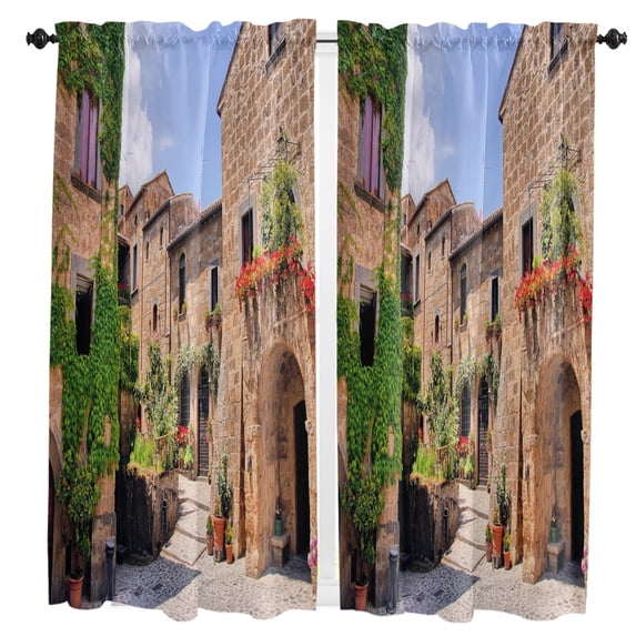 Italy Ancient Arch Garden Curtain For Living Room Kids Bedroom Kitchen Window Curtains Home Interior Drapes