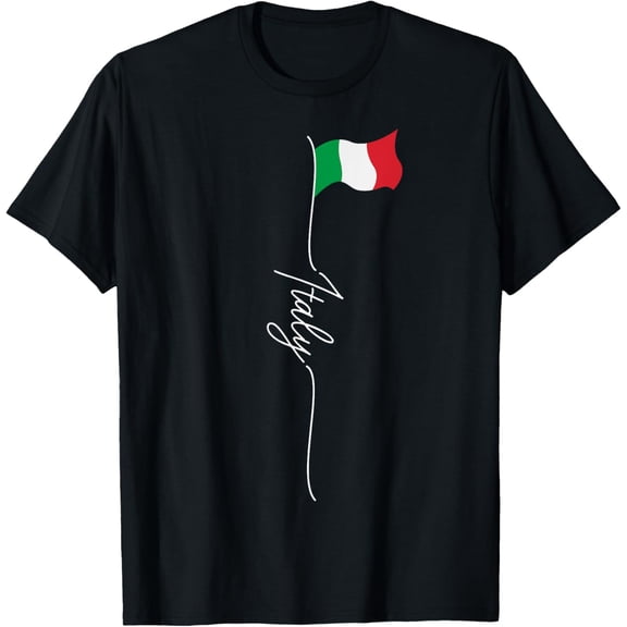 Italy, Bandiera Italiana Italy Flag, Italian Patriotic Flag T-ShirtMen and women, Black T-shirt, size: Extra large