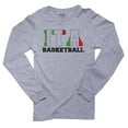 thumbnail image 1 of Italy Basketball - Olympic Games - Rio - Flag Men's Long Sleeve Grey T-Shirt, 1 of 2