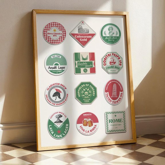 Italy Beer Mat Coaster Poster Rome Travel Wall Art