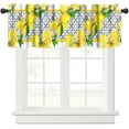 thumbnail image 1 of Italy Blue Tiles Window Valance, Italian Lemons Summer Fruit Window Curtain Valance for Farmhouse Living Room Kitchen Dinning Room Home Decor 54x18inch, 1 of 6