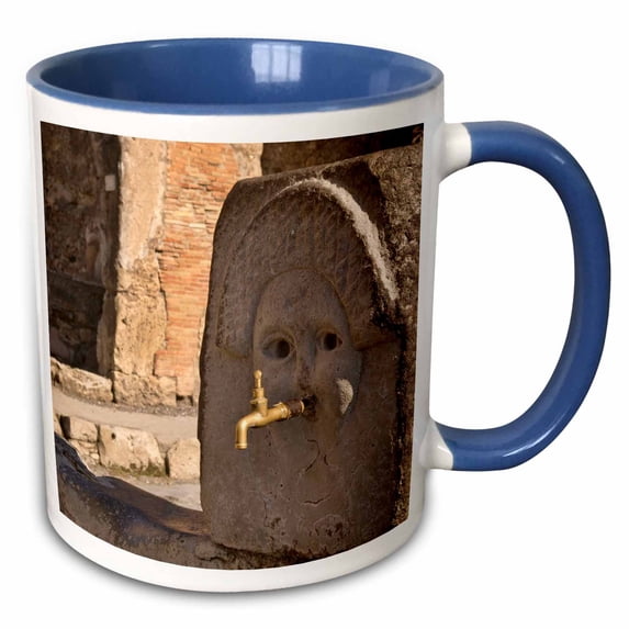 3drose, Italy, Campania, Pompeii. Fountain on Via Stabia - Eu16 Bja0111 - Jaynes Gallery, 11oz Two-tone Blue Mug