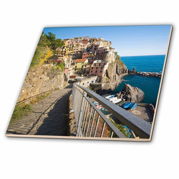 3dRose, Italy, Cinque Terre, Manrola, Mediterranen Sea - EU16 TEG0136 - Terry Eggers, 12 Inch Ceramic Tile
