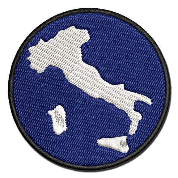 Italy Country Solid Applique Multi-Color Embroidered Hook & Loop Patch - 3.5 Inch Large