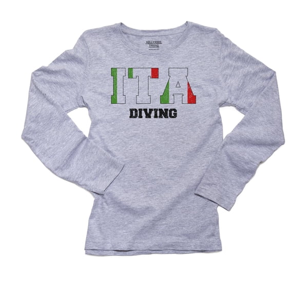 Italy Diving - Olympic Games - Rio - Flag Women's Long Sleeve Grey T-Shirt