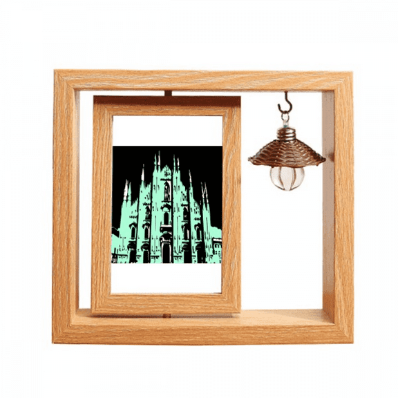 Italy Duomo Di Milano Wooden Rotating Picture Photo Frame 4x6