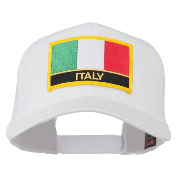 Italy Europe Flag Patched Mesh Back Cap - White OSFM