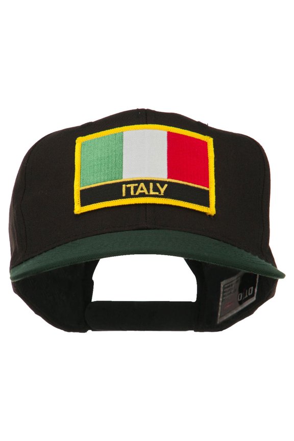 Italy Europe Flag Patched Two Tone High Cap - Green Black OSFM