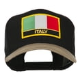 thumbnail image 1 of Italy Europe Flag Patched Two Tone High Cap - Khaki Black OSFM, 1 of 5