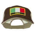 thumbnail image 1 of Italy Flag Embroidered Patched Big Size Washed Mesh Cap - Brown Beige XL-3XL, 1 of 5