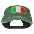 thumbnail image 1 of Italy Flag Embroidered Washed Cotton Twill Cap - Dark Green OSFM, 1 of 5