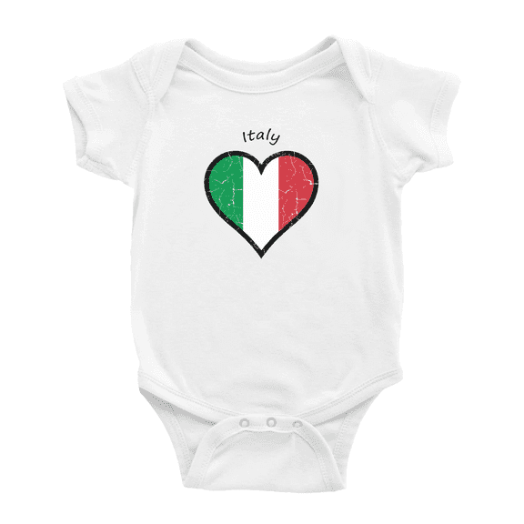 Italy Flag Heart Love Cute Baby Clothing Bodysuits Boy Girl Clothes